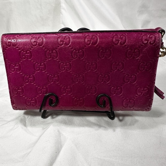 GUCCI Pink Guccissima Leather Continental Wallet - Picture 2 of 7